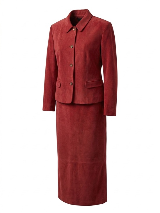 Via Seta Dresses & Skirts - Classic Red Silk Jacket and Skirt Set